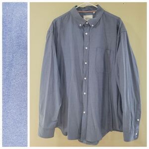 Oxford Size 3XL Men's Casual Blue Button-Down Shirt